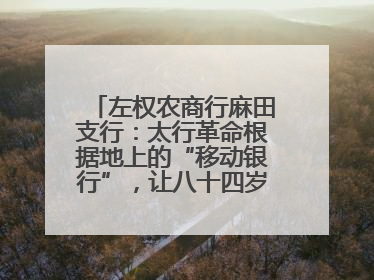 左权农商行麻田支行：太行革命根据地上的“移动银行”，让八十四岁老人笑开颜